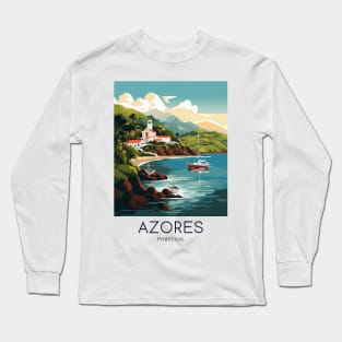 A Pop Art Travel Print of Azores - Portugal Long Sleeve T-Shirt